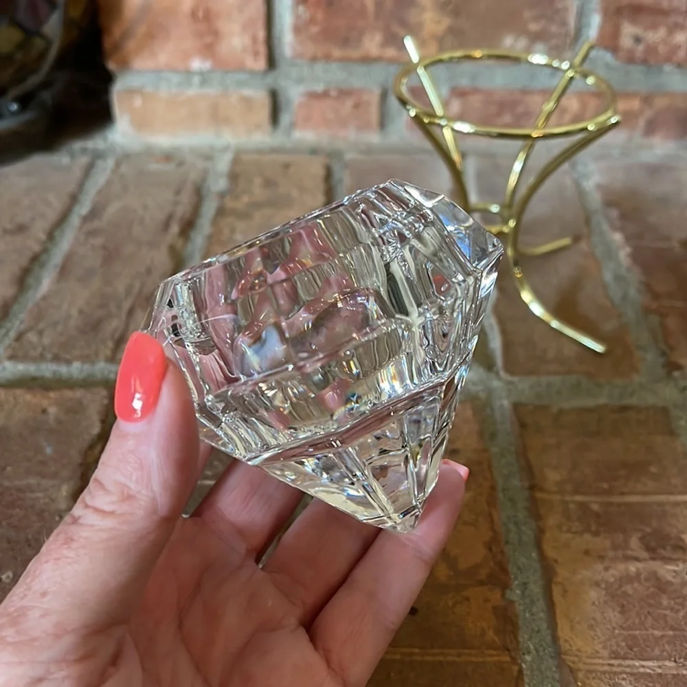 PartyLite Solitaire Crystal & Brass Candle Holder - Picture 5 of 7